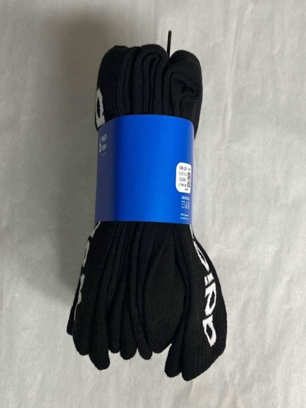 New Adidas Socks Men’s 6 Pair Black Crew Socks Logo Casual Athletic Activewear - Picture 5 of 12